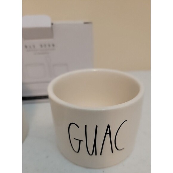 New Rae Dunn White Salsa and Guacamole Guac Bowl Set Artisan Magenta Ceramic FSh - Picture 8 of 11